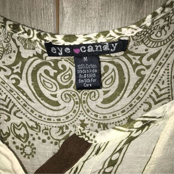 Eye Candy Paisley Printed Top Blouse Shirt - Picture 2 of 8